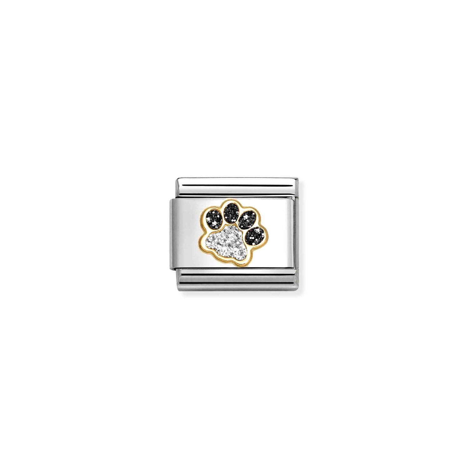 Nomination Glitter Pawprint Charm S/Steel and 18ct_0