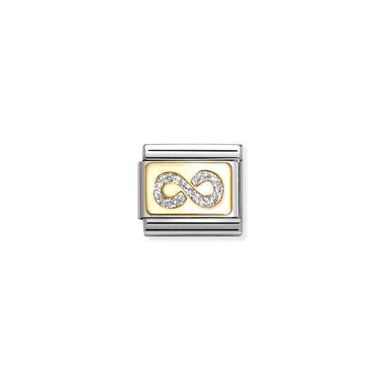 Nomination Glitter Infinity Charm S/Steel and 18ct_0