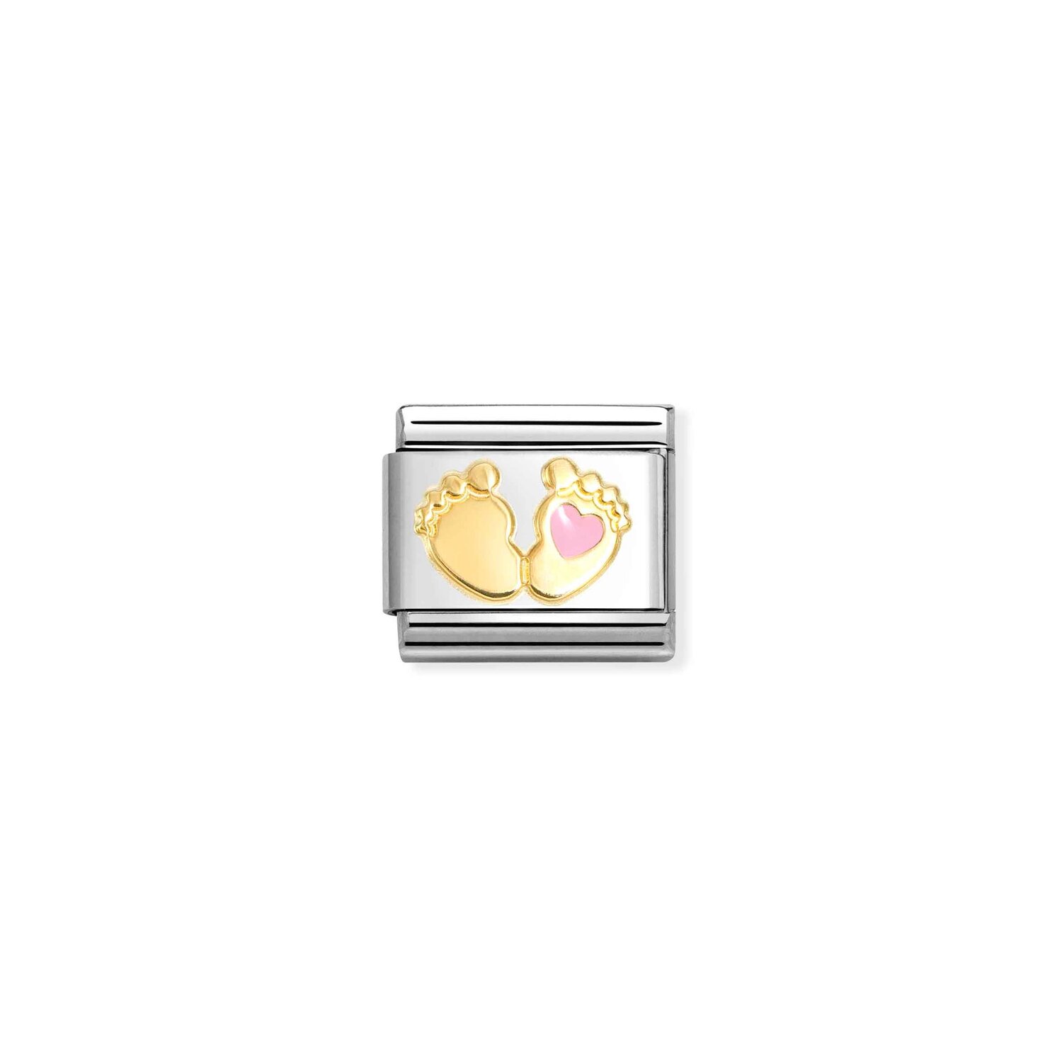 Nomination Pink Foot Charm S/Steel and 18ct_0
