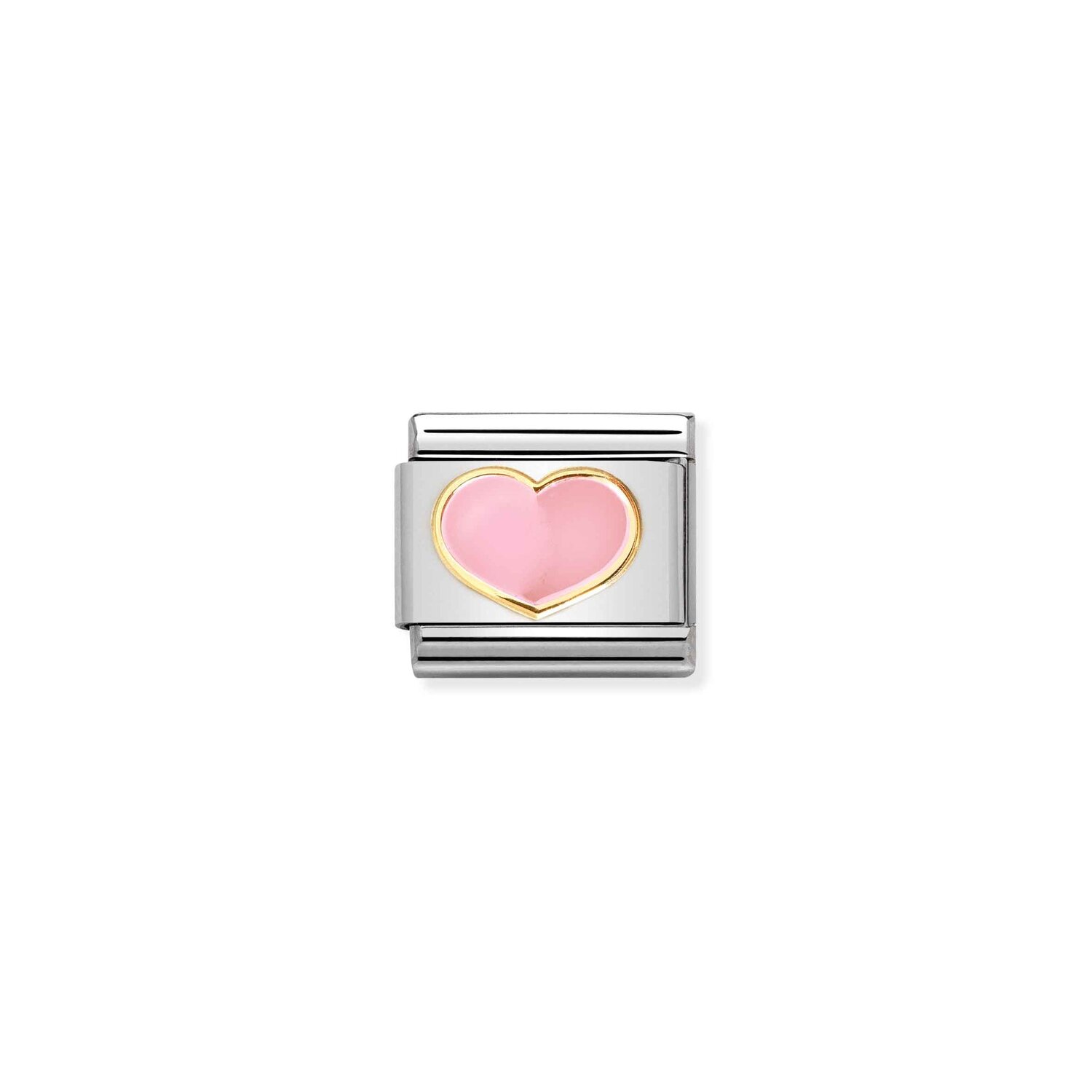 Nomination Pink Heart Charm S/Steel and 18ct_0