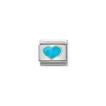 Nomination Turquoise Heart Charm S/Steel and 18ct_0