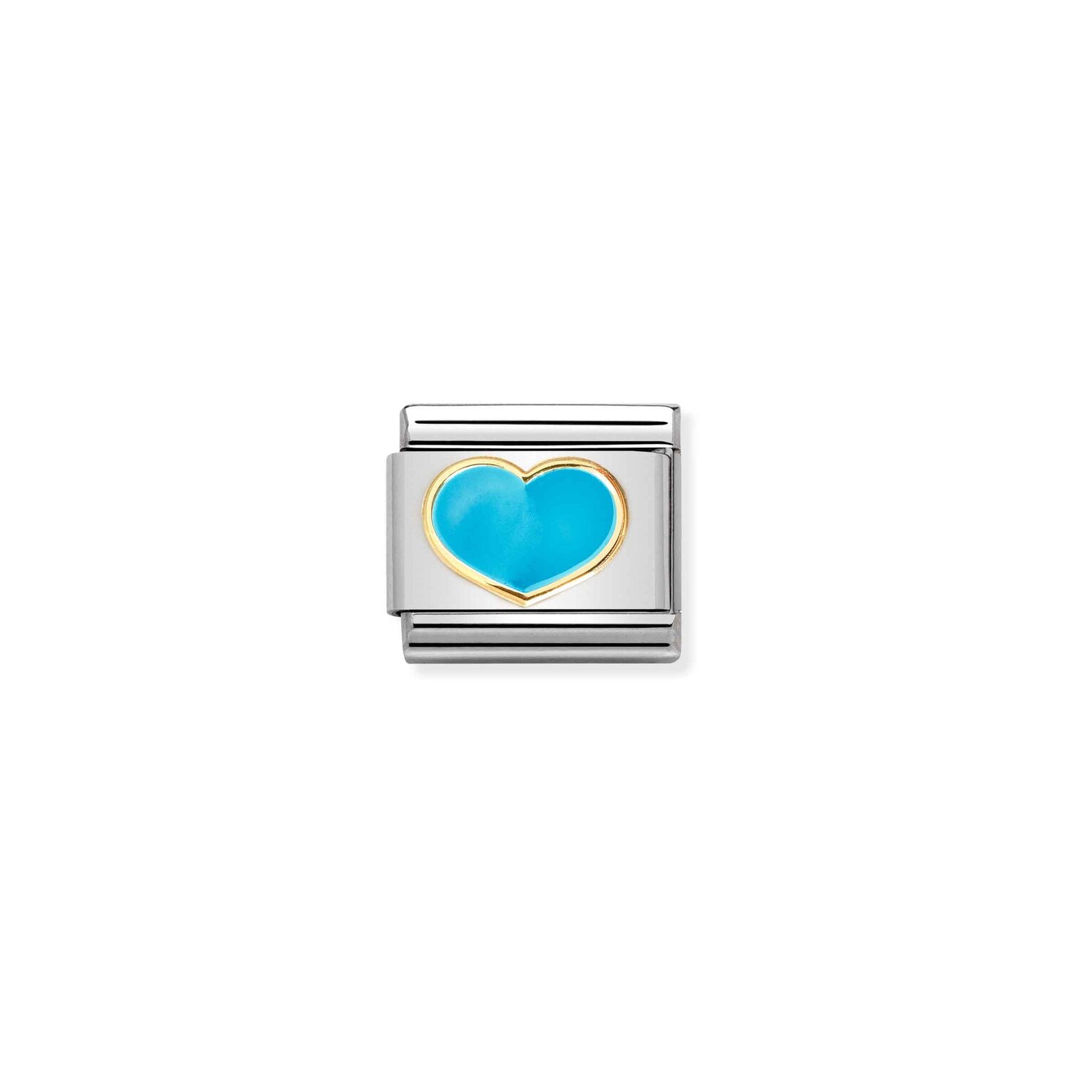 Nomination Turquoise Heart Charm S/Steel and 18ct_0