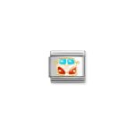 Nomination Van Red/White Charm S/Steel and 18ct_0