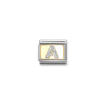 Nomination Letter A Glitter Enamel Charm S/Steel and 18ct_0