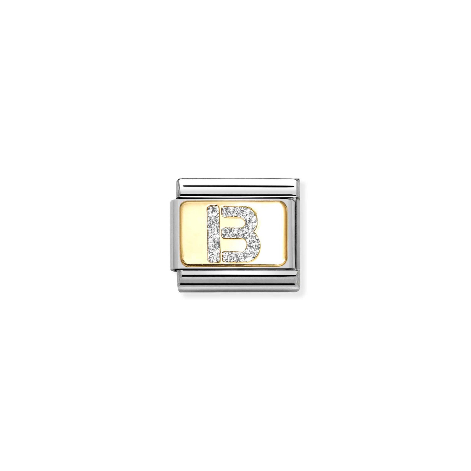 Nomination Letter B Glitter Enamel Charm S/Steel and 18ct_0