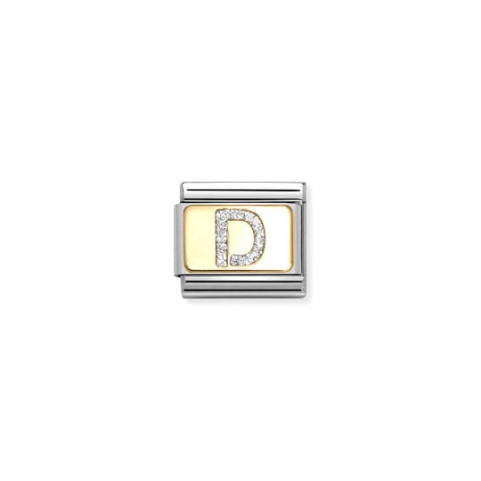 Nomination Letter D Glitter Enamel Charm S/Steel and 18ct_0