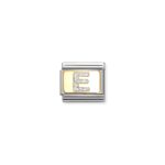 Nomination Letter E Glitter Charm S/Steel and 18ct_0