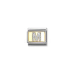 Nomination Letter M Glitter Enamel Charm S/Steel and 18ct_0