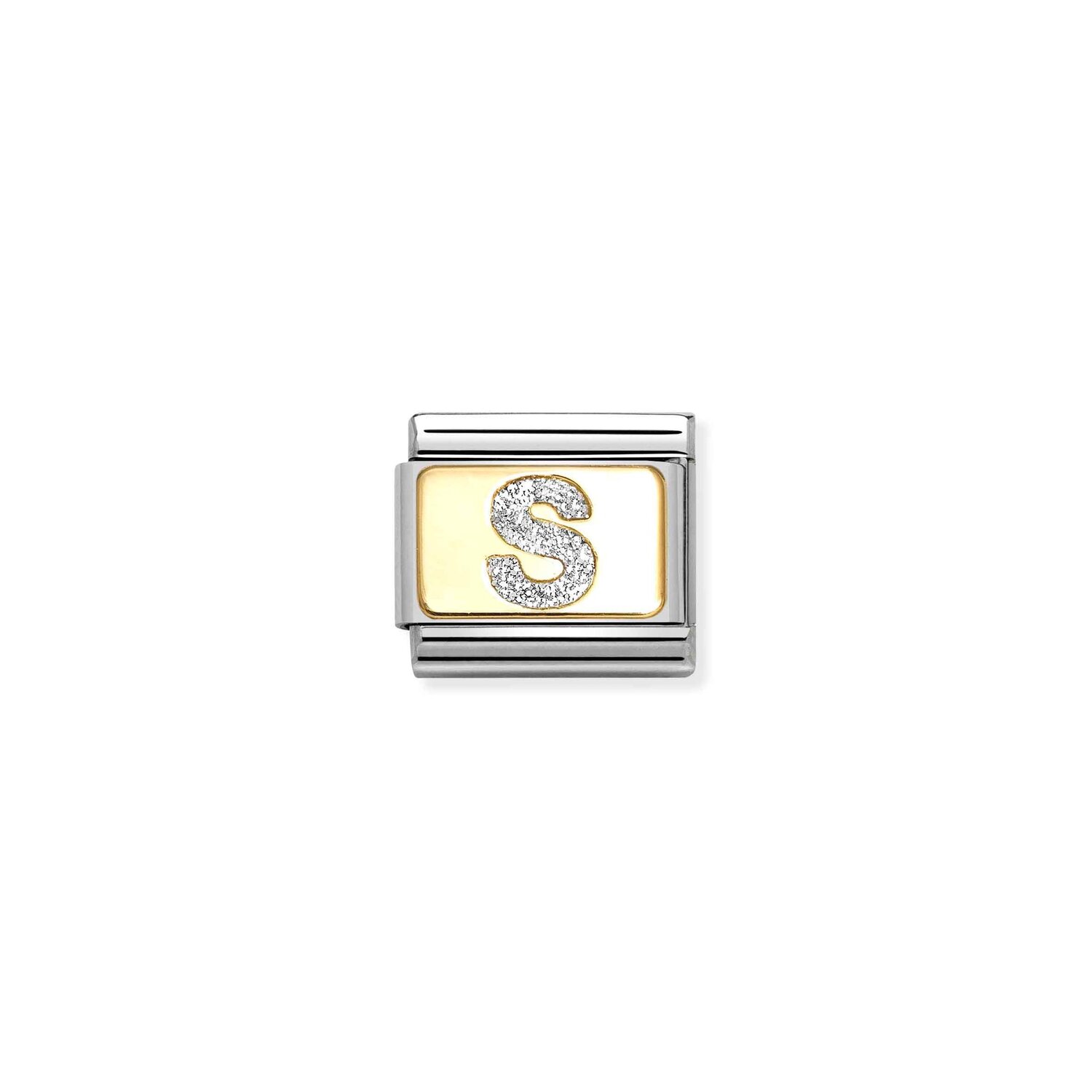 Nomination Letter S Glitter Enamel Charm S/Steel and 18ct_0