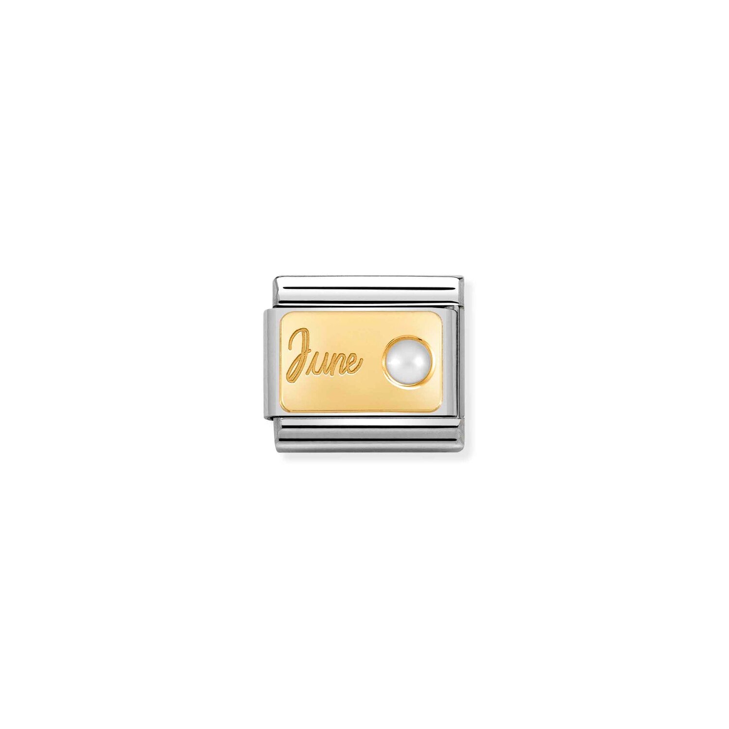 Nomination June White Pearl Charm S/Steel and 18ct_0