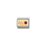 Nomination July Ruby Charm S/Steel and 18ct_0