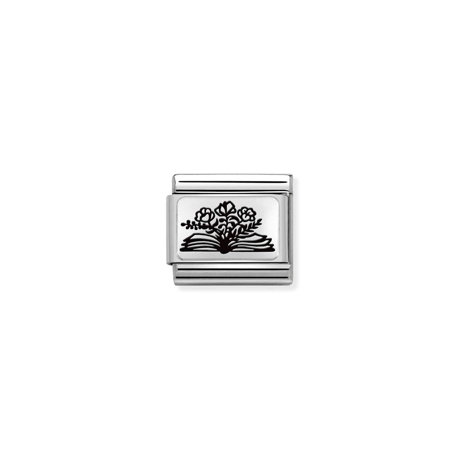 Nomination Book Flowers Charm Stainless Steel and Sterling Silver_0