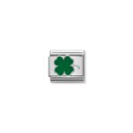 Nomination Green Clover Charm Stainless Steel and Sterling Silver_0