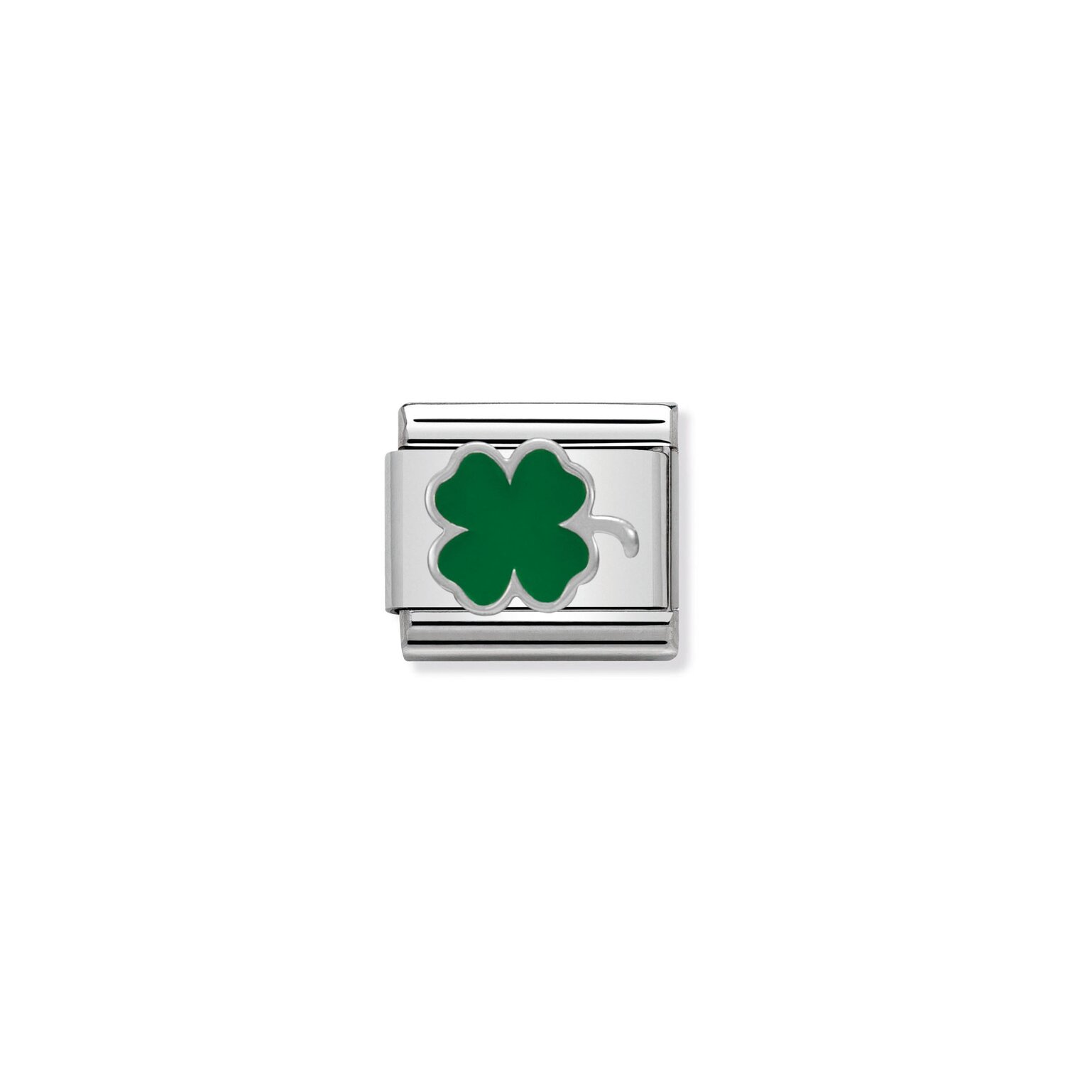 Nomination Green Clover Charm Stainless Steel and Sterling Silver_0