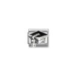 Nomination Black Graduation Hat Charm Stainless Steel and Sterling Silver_0