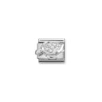 Sea Turtle Charm CZ S/Steel and Silver_0