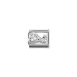 Key Charm CZ S/Steel and Silver_0