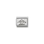 Home with CZ Heart Charm S/Steel and Silver_0