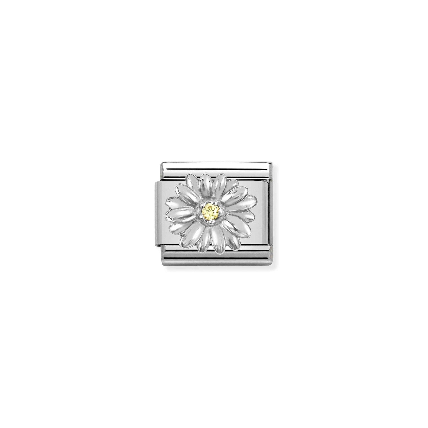 Daisy CZ Charm S/Steel and Silver_0