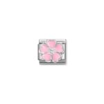 Pink Flower Charm with CZ S/Steel and Sterling Silver_0
