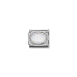White Opal Charm S/Steel and Silver_0