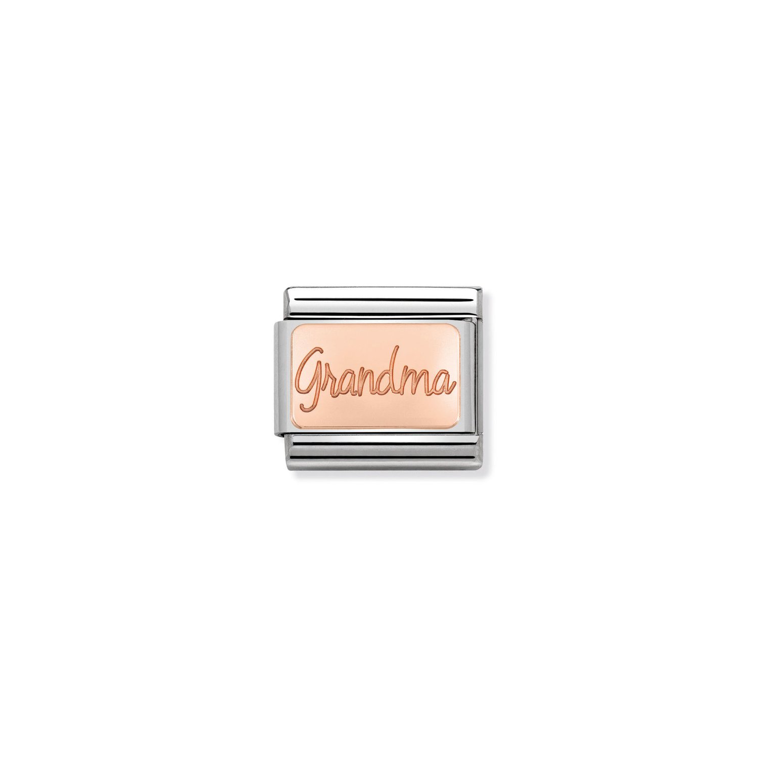 Grandma Plate Charm S/Steel and Rose Gold_0