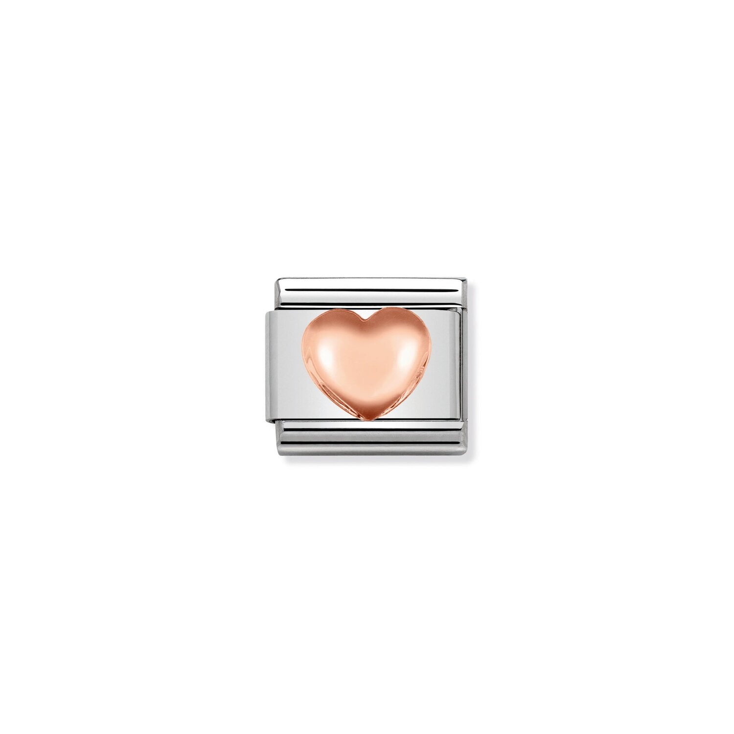 Raised Heart Charm S/Steel and Silver_0