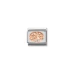 Tree of Life CZ Charm S/Steel and Rose Gold_0