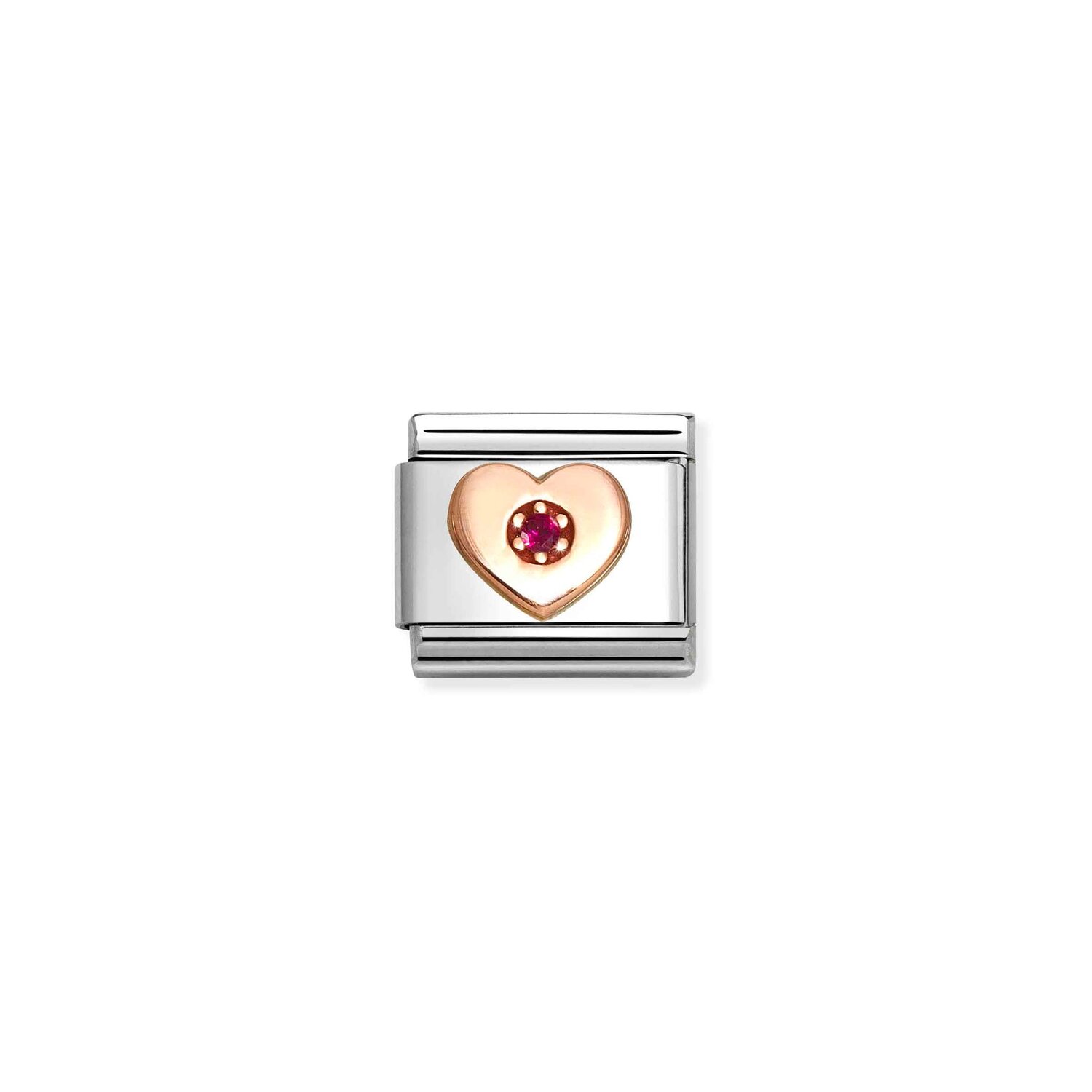 Nomination Red Heart Charm S/Steel and 9ct Rose Gold_0