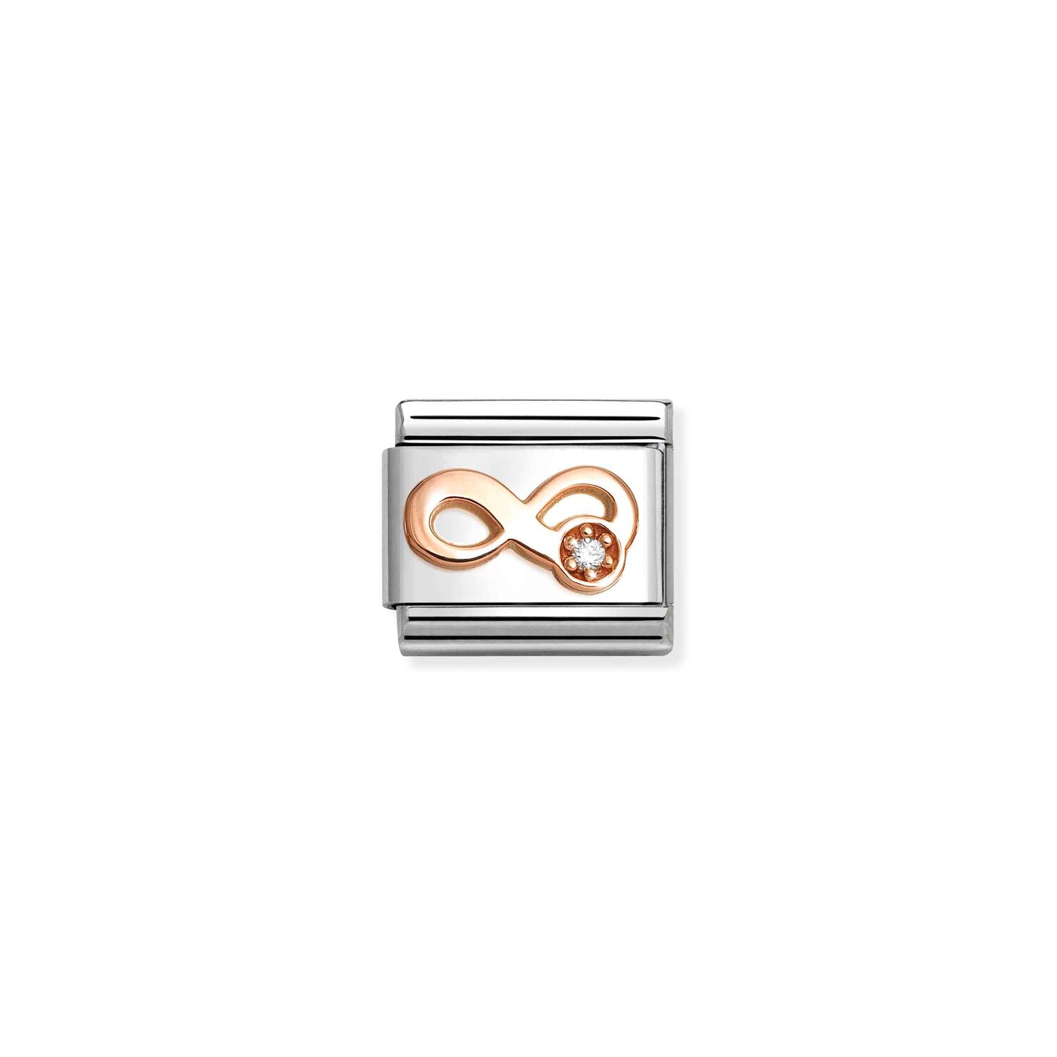 Nomination Infinity White Charm S/Steel and 9ct Rose Gold_0