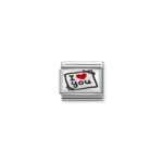 I Love You Post-It Charm S/Steel and Silver_0
