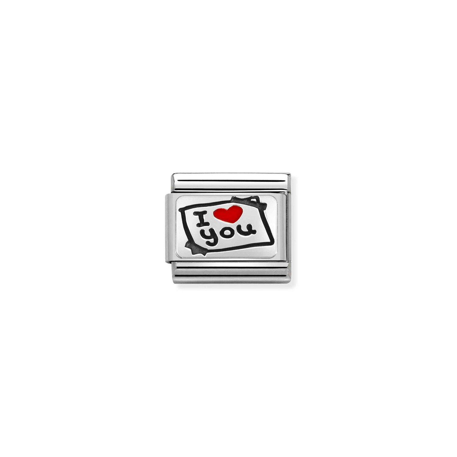 I Love You Post-It Charm S/Steel and Silver_0
