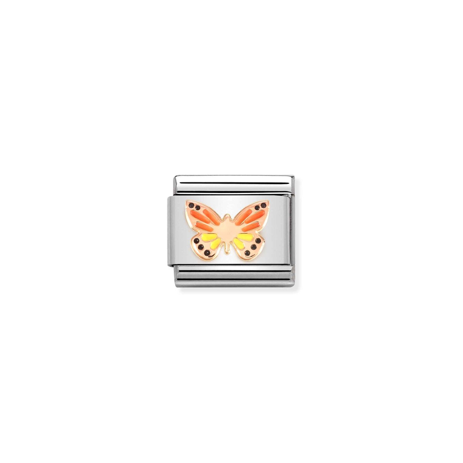 Coloured Butterfly Charm S/Steel and Rose Gold_0