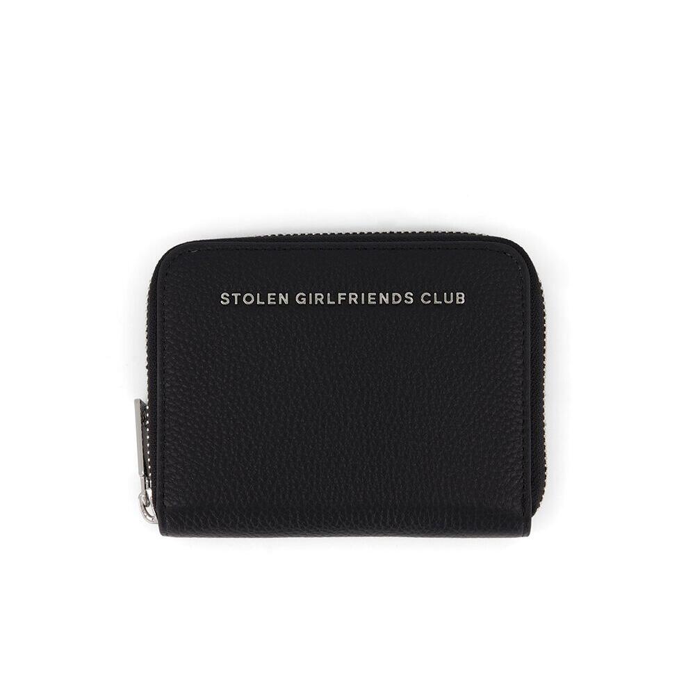 sgc trouble wallet pebbled leather black and silver_0