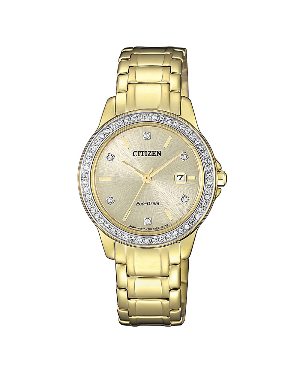 Eco-Drive Ladies Gold Watch with Stones_0