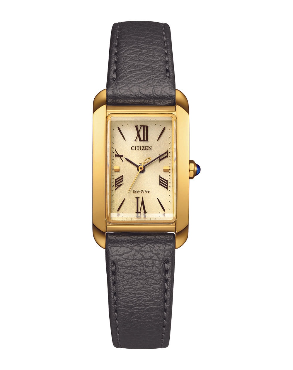 Leather Gold Retangle Face 50mtr Ladies Citizen Watch_0