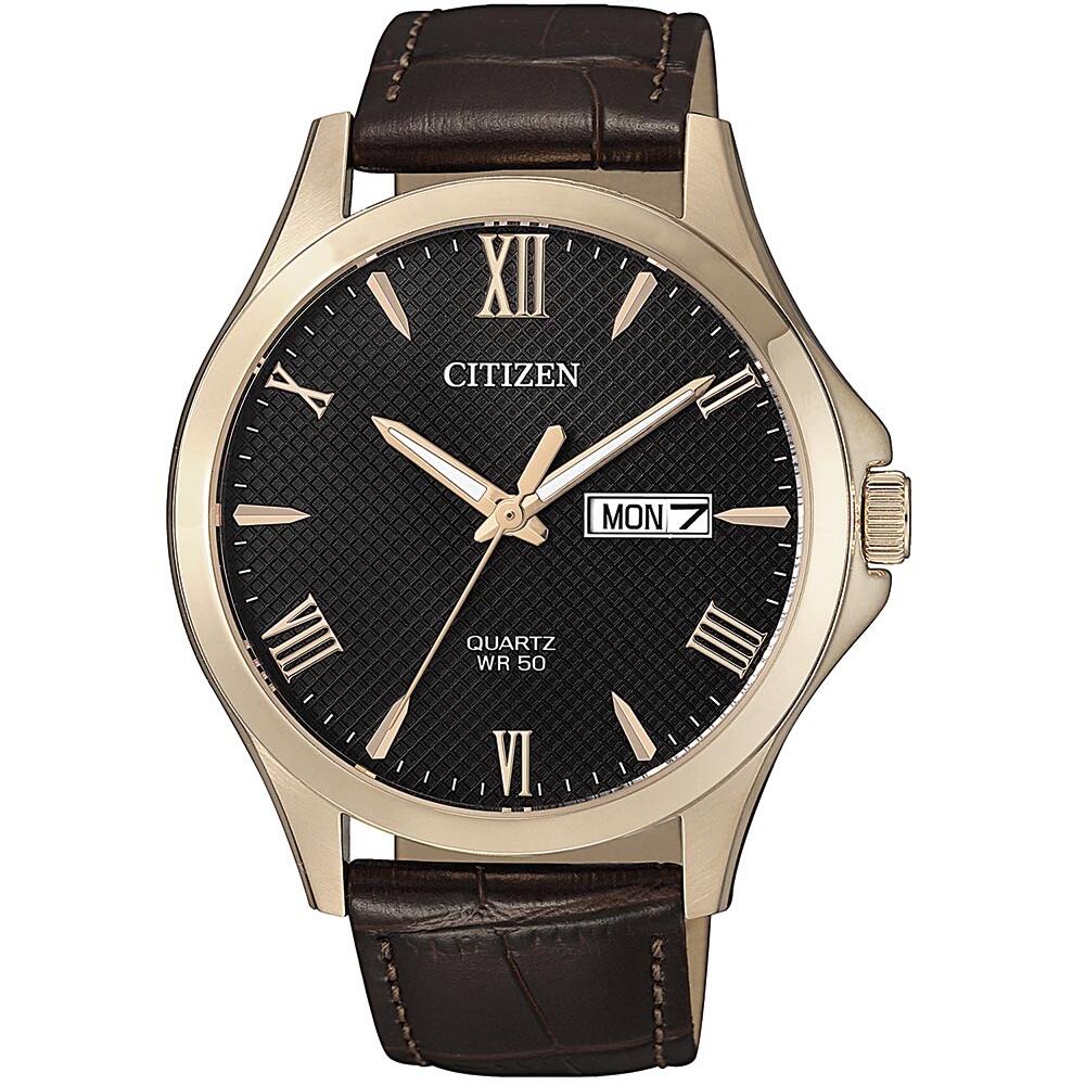 Citizen Gents Rose Gold Analogue Leather Strap_0