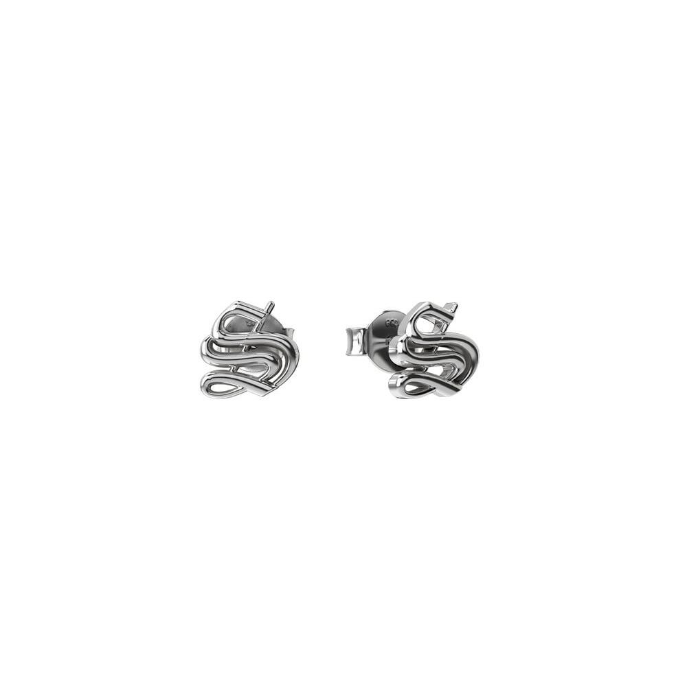 Old English Anchor Stud Silver_0