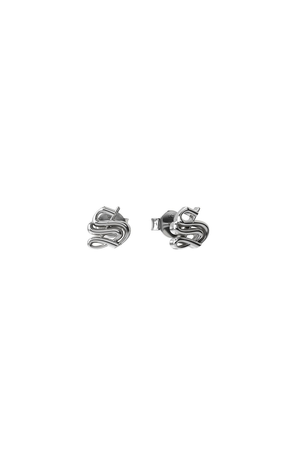 Old English Anchor Stud Silver_0