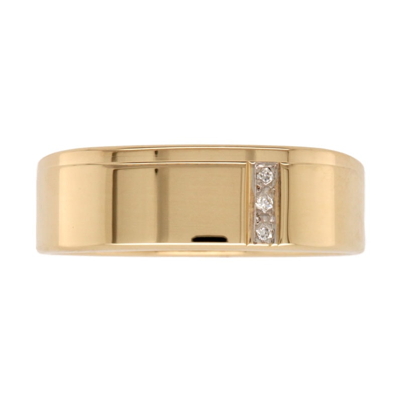 9ct yg flat top signet ring 3x dia ring_0