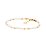 Stainless Steel Rose Quartz and Pearl Bracelet_0