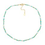 Stainless Steel Amazonite and Pearl 40cm Necklace_0