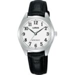 Silver Analogue Watch Leather Strap Water Resistant_0