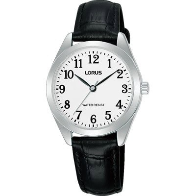 Silver Analogue Watch Leather Strap Water Resistant_0