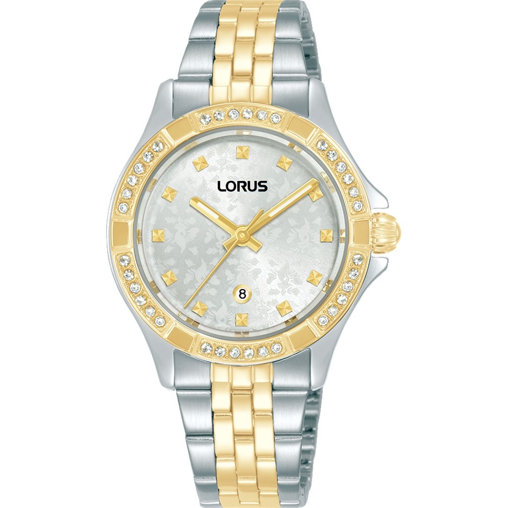 Ladies Bi Tone Analogue Watch with Stones_0
