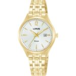 Ladies Gold Analogue with Date 100m_0