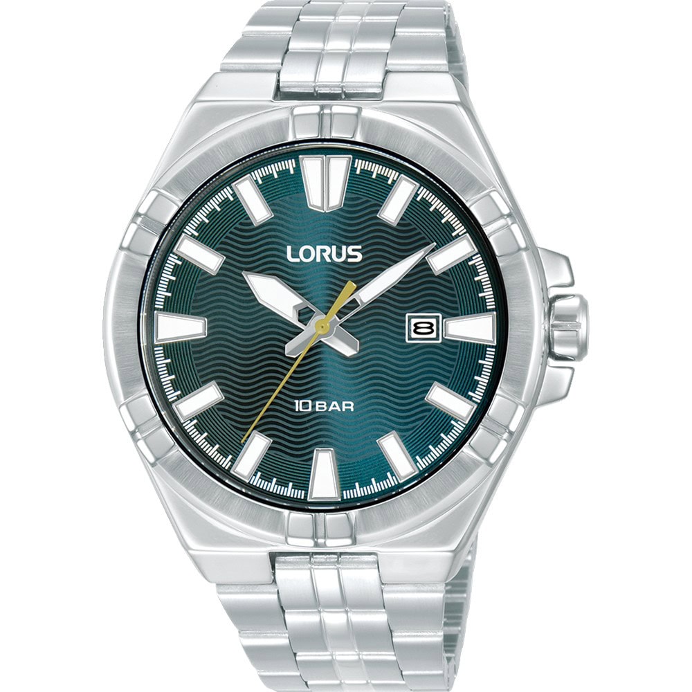 Gents Silver Analogue Blue Face 100m_0