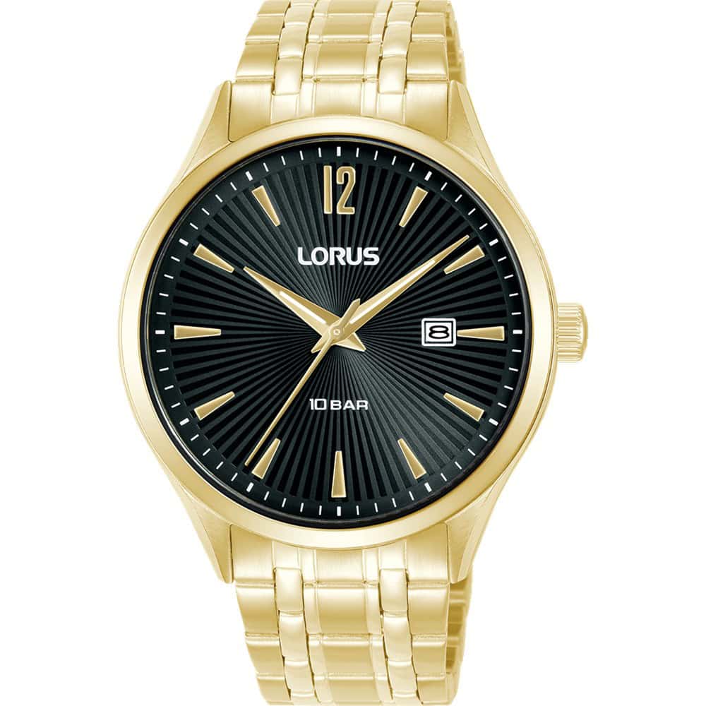 Gents Gold Analogue Watch with Date 100m_0