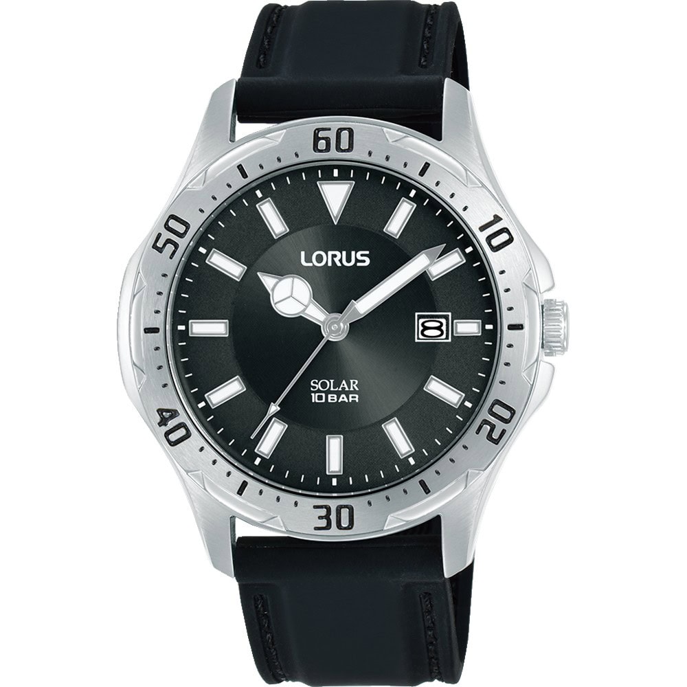 Gents Silver Solar Analogue Watch 100m_0