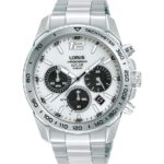 Silver Solar Powered Analogue Watch with Chronograph 100m_0